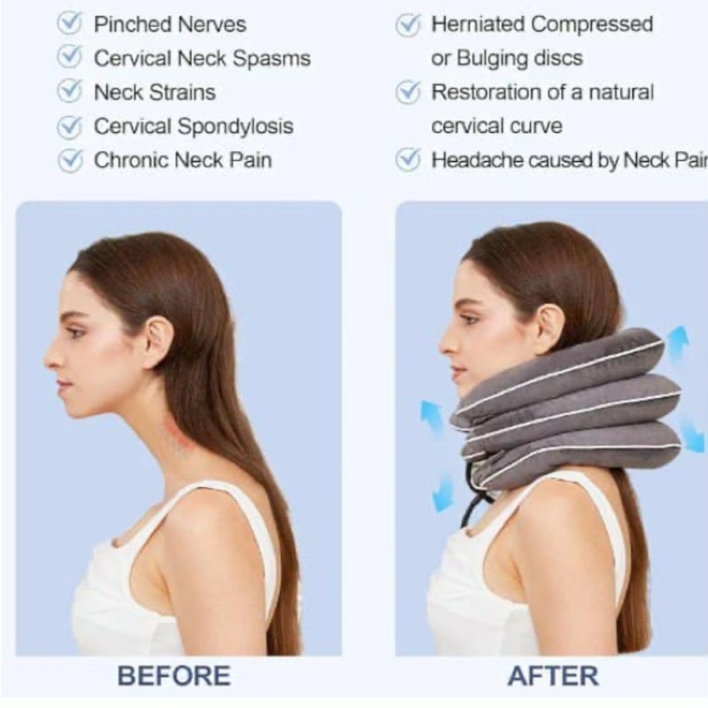 Gray Inflatable Neck Pillow - Picture 2 of 5